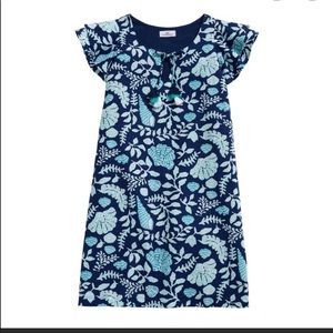 Coastal Floral Flutter Sleeve Dress